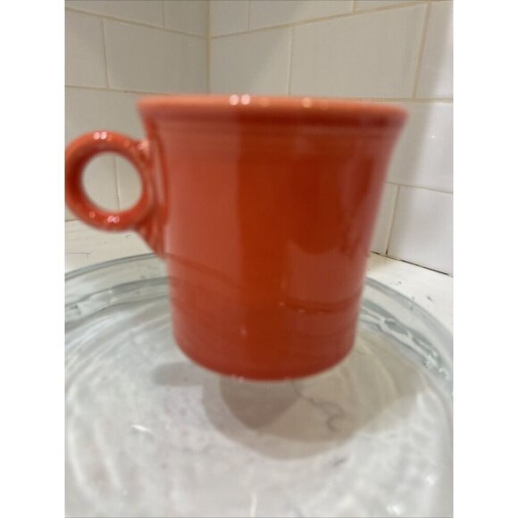 Fiestaware Persimmon Ring Handled Mug Fiesta Tom and Jerry Mug Retired Orange - Picture 4 of 13